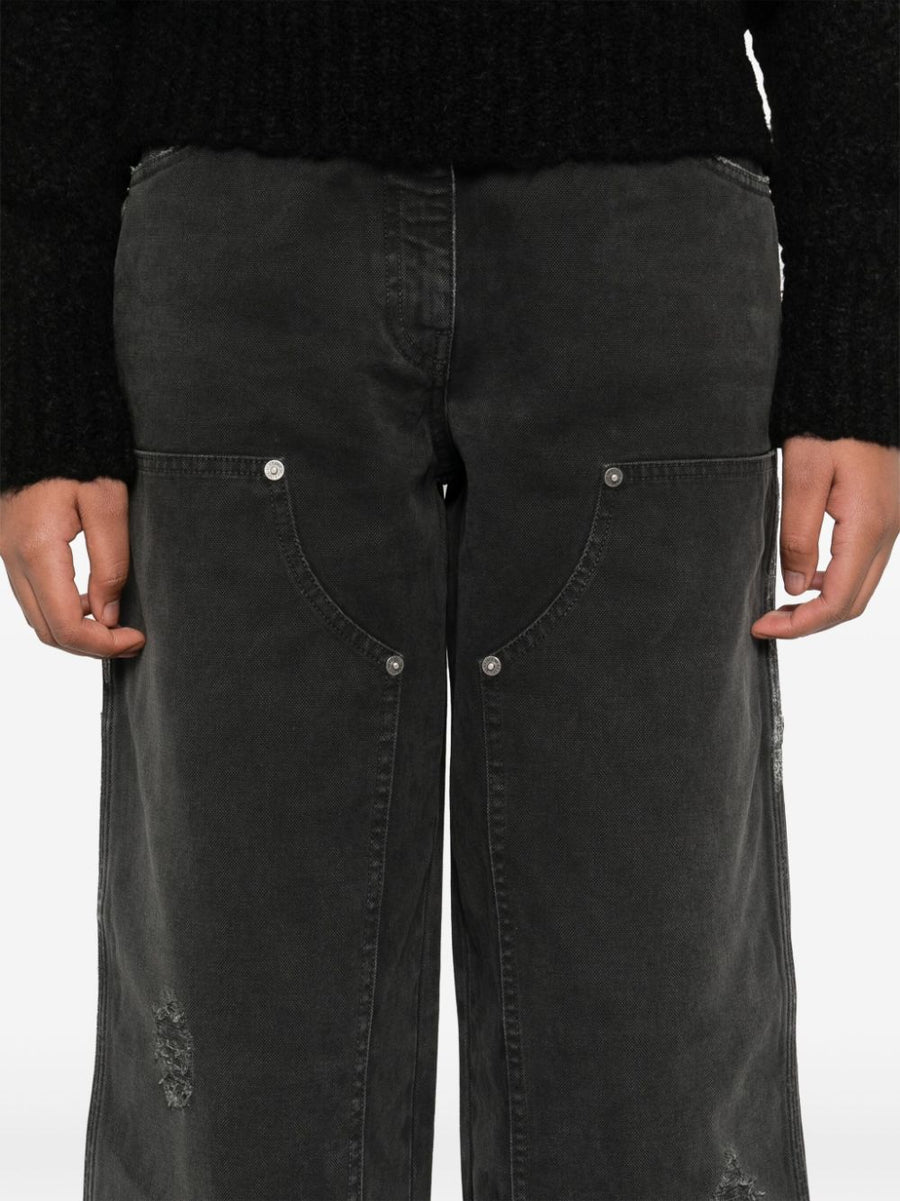 Golden Goose Jeans Women Black Distressed Patch Detailing Front Patch Look Luxurious