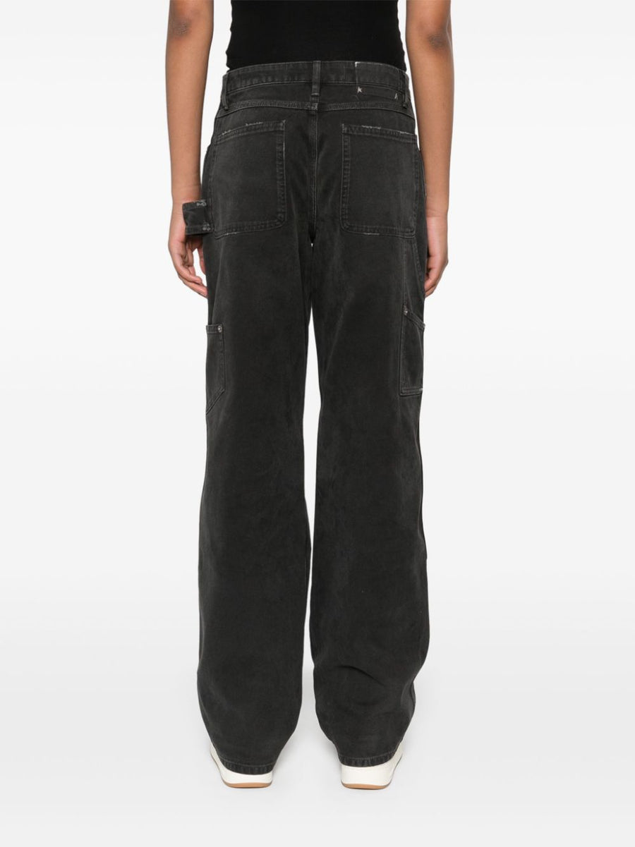 Golden Goose Jeans Women Black Distressed Patch Detailing Front Patch Look Luxurious