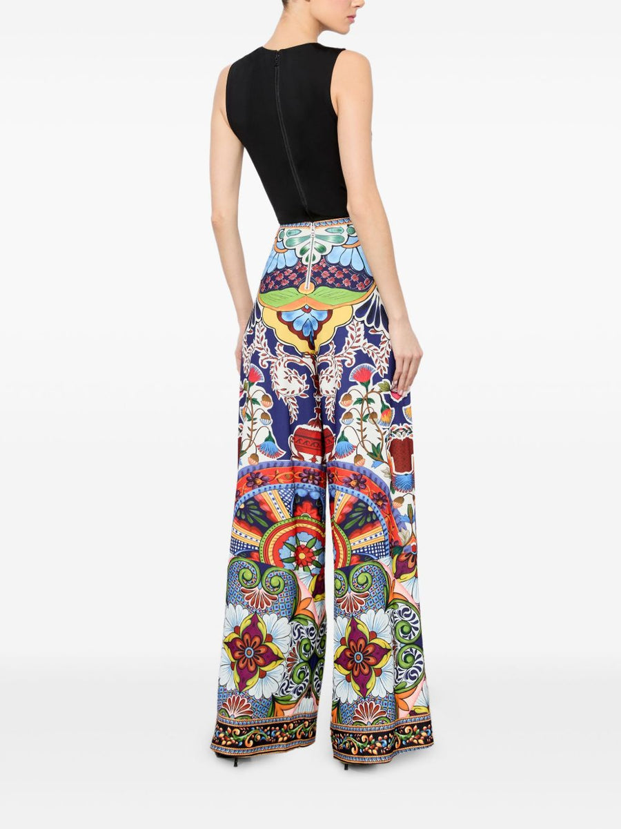 Athena Print Wide Leg Trousers By Alice + Olivia For Women Multicolor Polyester Everyday To Evening