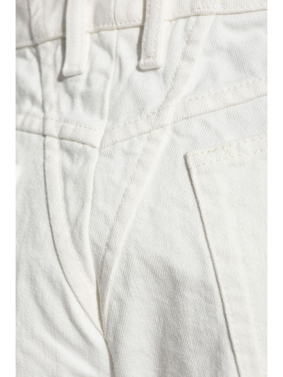 Jil Sander White Cotton Straight Leg Trousers For Modern Women Luxury Minimalist Tailoring