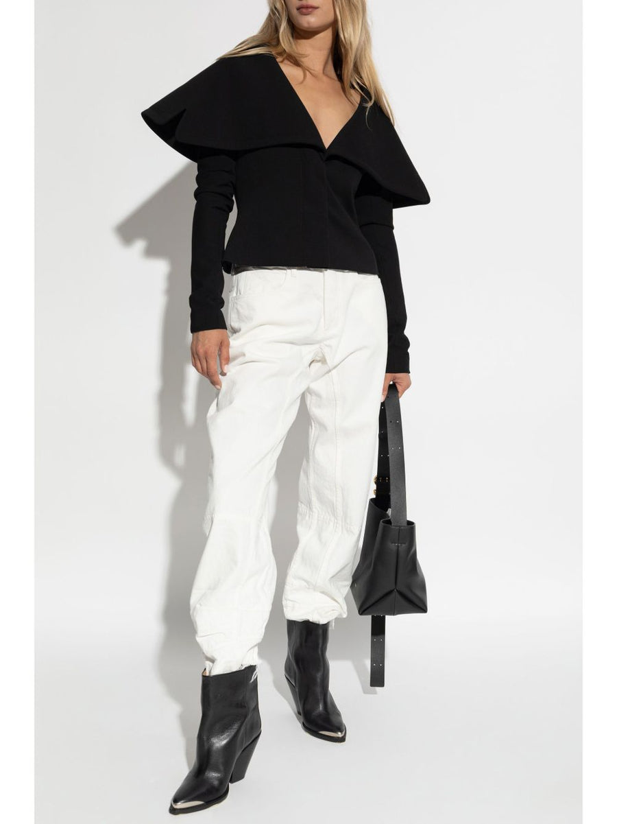 Jil Sander White Cotton Straight Leg Trousers For Modern Women Luxury Minimalist Tailoring