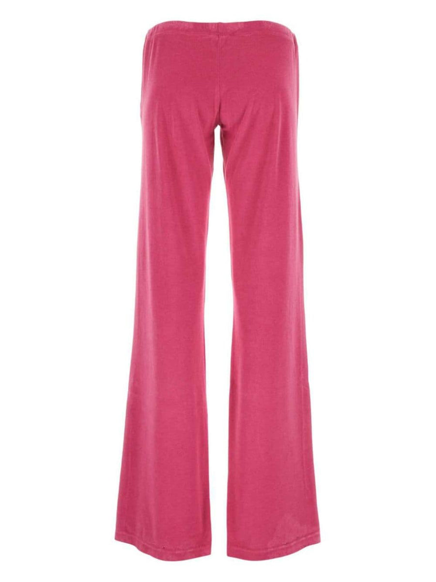 Balenciaga Pink Velvet Drawstring Track Pants For Women Luxurious Cotton Blend Velvet Finish Premium Streetwear