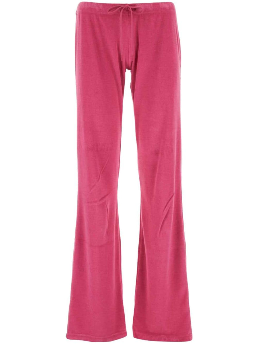 Balenciaga Pink Velvet Drawstring Track Pants For Women Luxurious Cotton Blend Velvet Finish Premium Streetwear