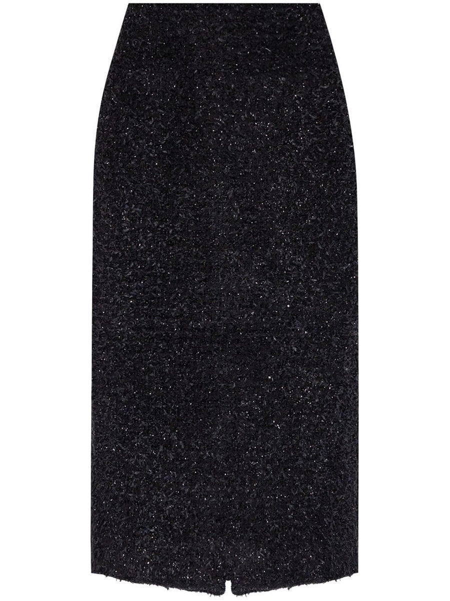 Balenciaga Tweed Midi Skirt Women Refined Tailoring For Day To Night Versatility Rear Slit Craftsmanship