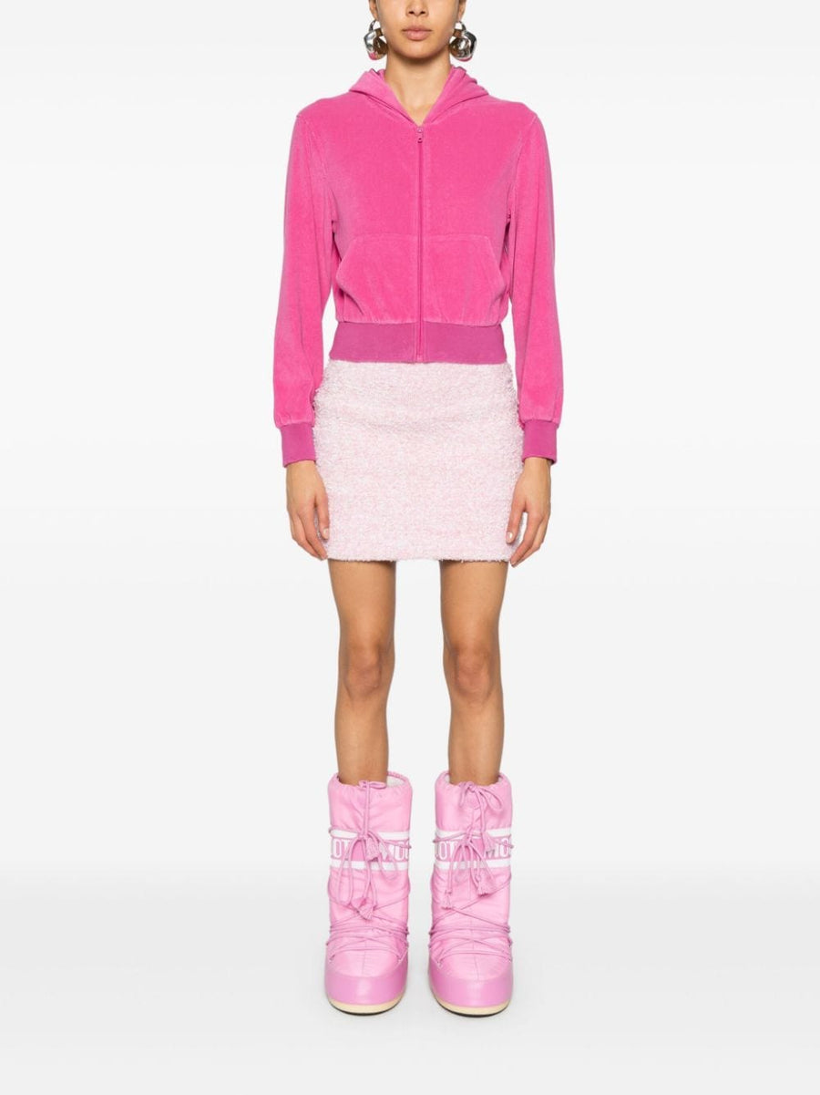 Balenciaga Pink Tweed Bouclé Mini Skirt For Women, Luxurious Cotton Blend, Refined Texture