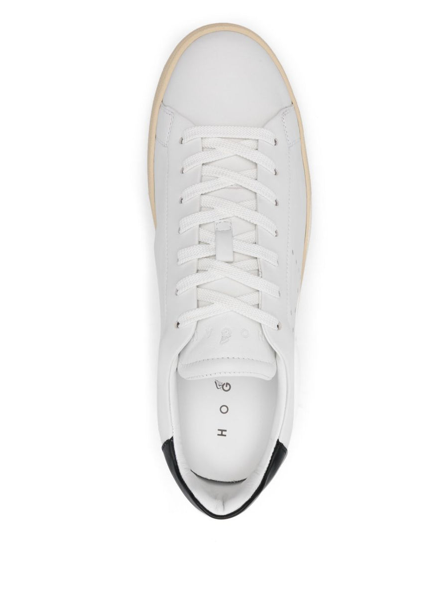 Hogan H672 Pre Sneakers For Men Luxury Calf Leather Front Lace Up Signature Logo Tongue