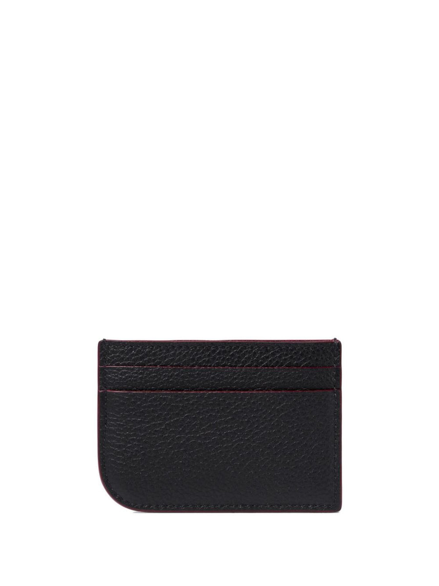 Alexander McQueen Card Case For Women Premium Slim Calf Leather Wallet With Front Logo Sling Style