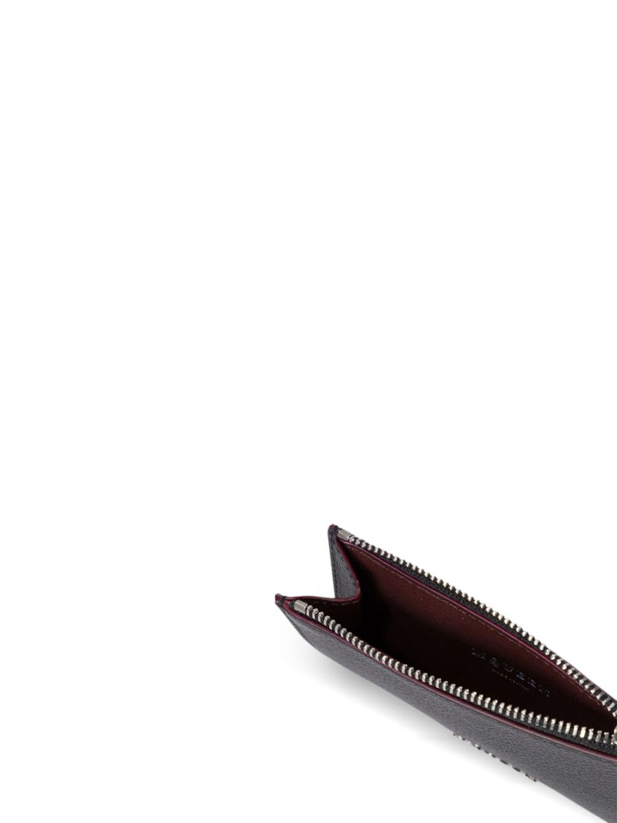 Alexander McQueen Calf Leather Card Case With Top Zip Closure For Women Luxury Slim Front Logo