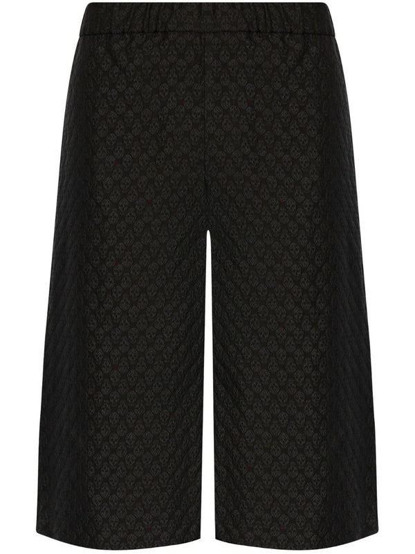 Alexander McQueen Jacquard Bermuda Shorts For Men With Elastic Waistband Luxury Skull Print