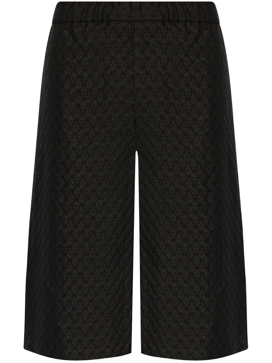 Alexander McQueen Jacquard Bermuda Shorts For Men With Elastic Waistband Luxury Skull Print