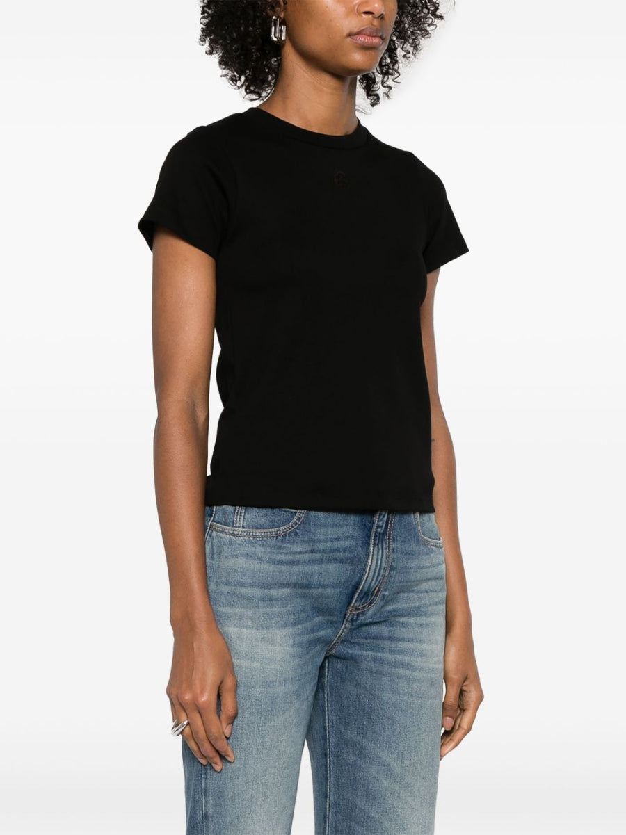 Alexander McQueen Cut And Sew T Shirt Skull Embroidery Black Luxury Topwear For Women