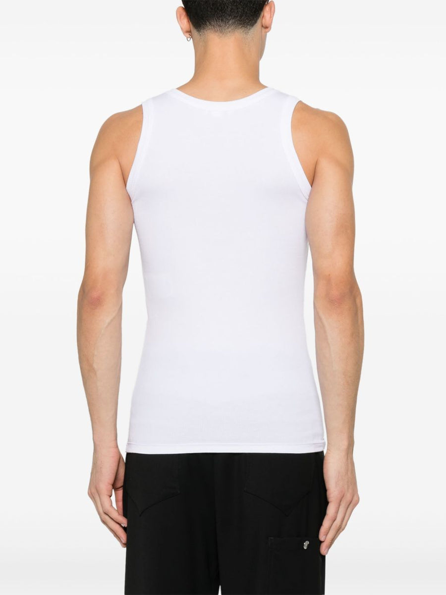Alexander McQueen Skull Embroidered Tank Top For Men Premium Cotton Elastane Blend Streetwear Essential
