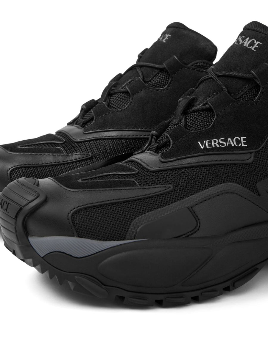 Versace Mercury MVS04 Sneakers For Men Luxury Black With Logo Debossed Tongue And Branded Insole