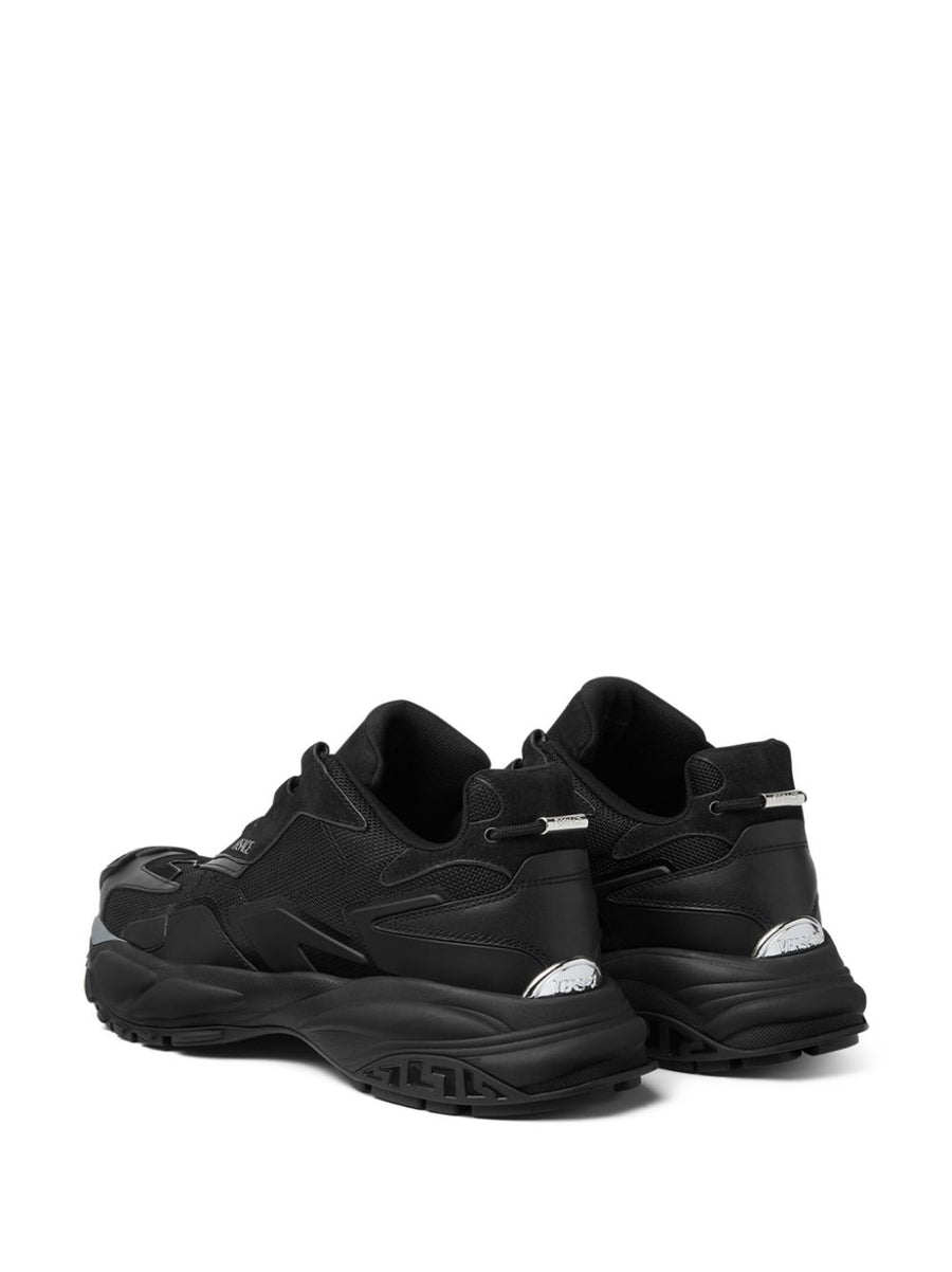 Versace Mercury MVS04 Sneakers For Men Luxury Black With Logo Debossed Tongue And Branded Insole