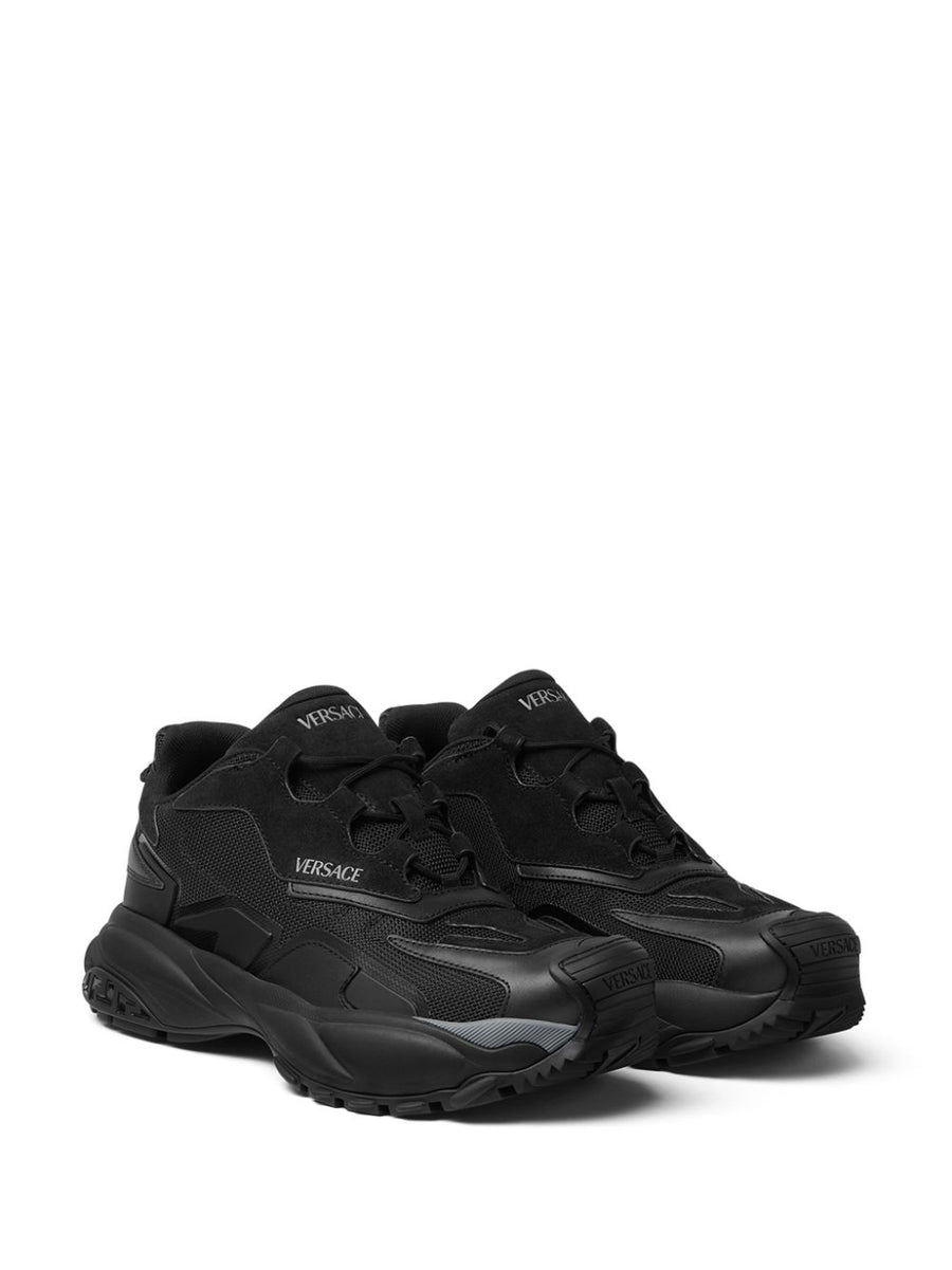 Versace Mercury MVS04 Sneakers For Men Luxury Black With Logo Debossed Tongue And Branded Insole