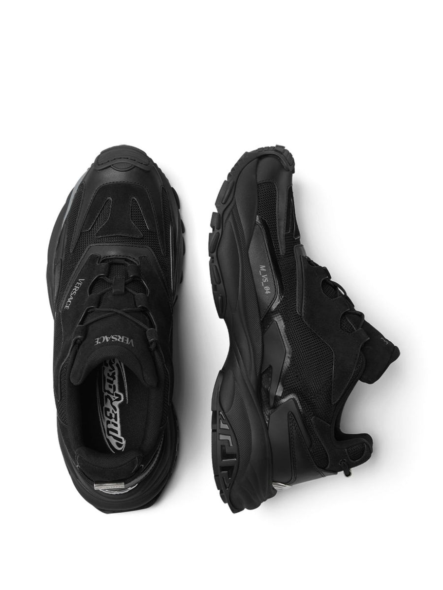 Versace Mercury MVS04 Sneakers For Men Luxury Black With Logo Debossed Tongue And Branded Insole