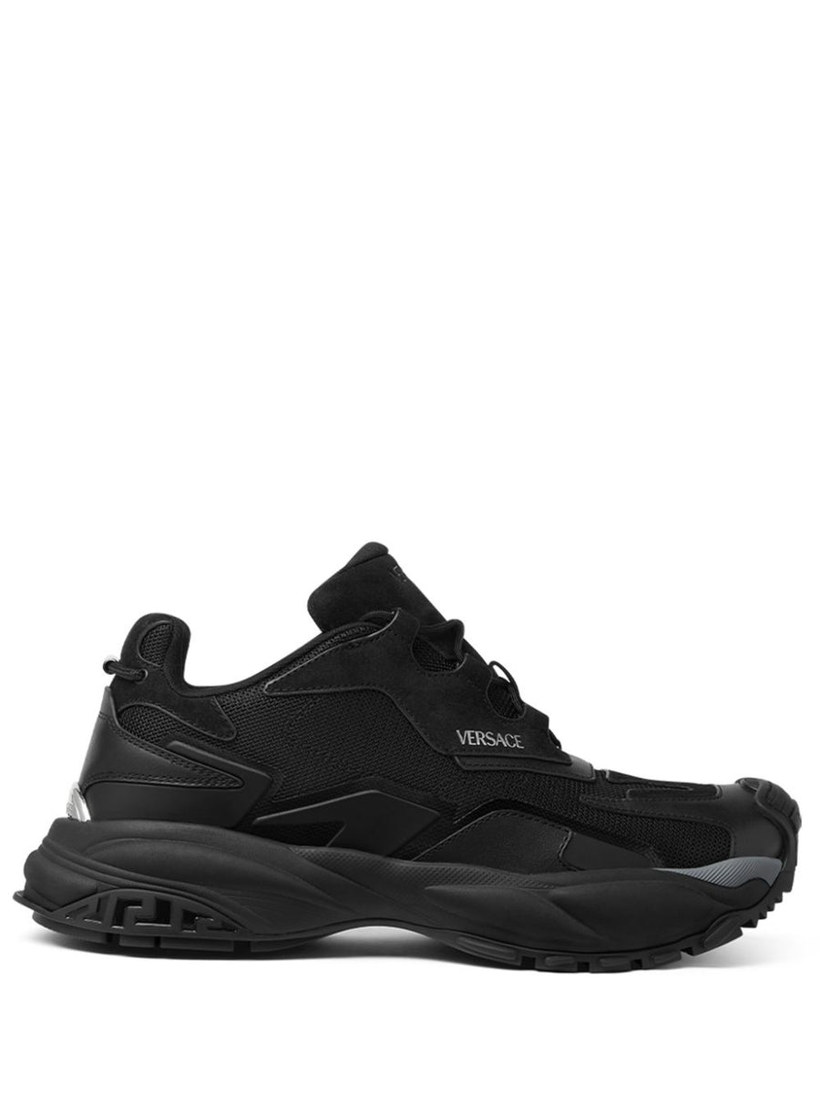 Versace Mercury MVS04 Sneakers For Men Luxury Black With Logo Debossed Tongue And Branded Insole