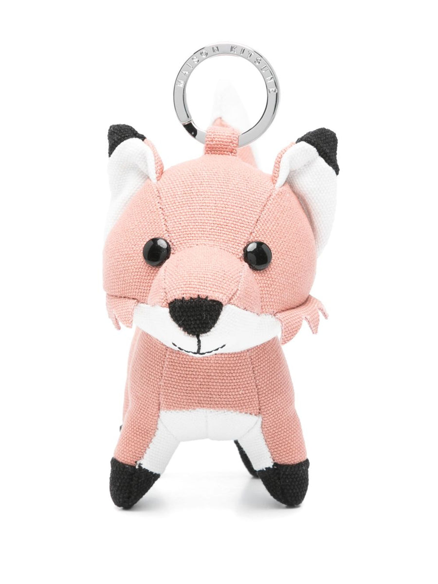 Maison Kitsuné Fox Bag Charm Pink Signature Fox Motif For Women Luxury Accessory