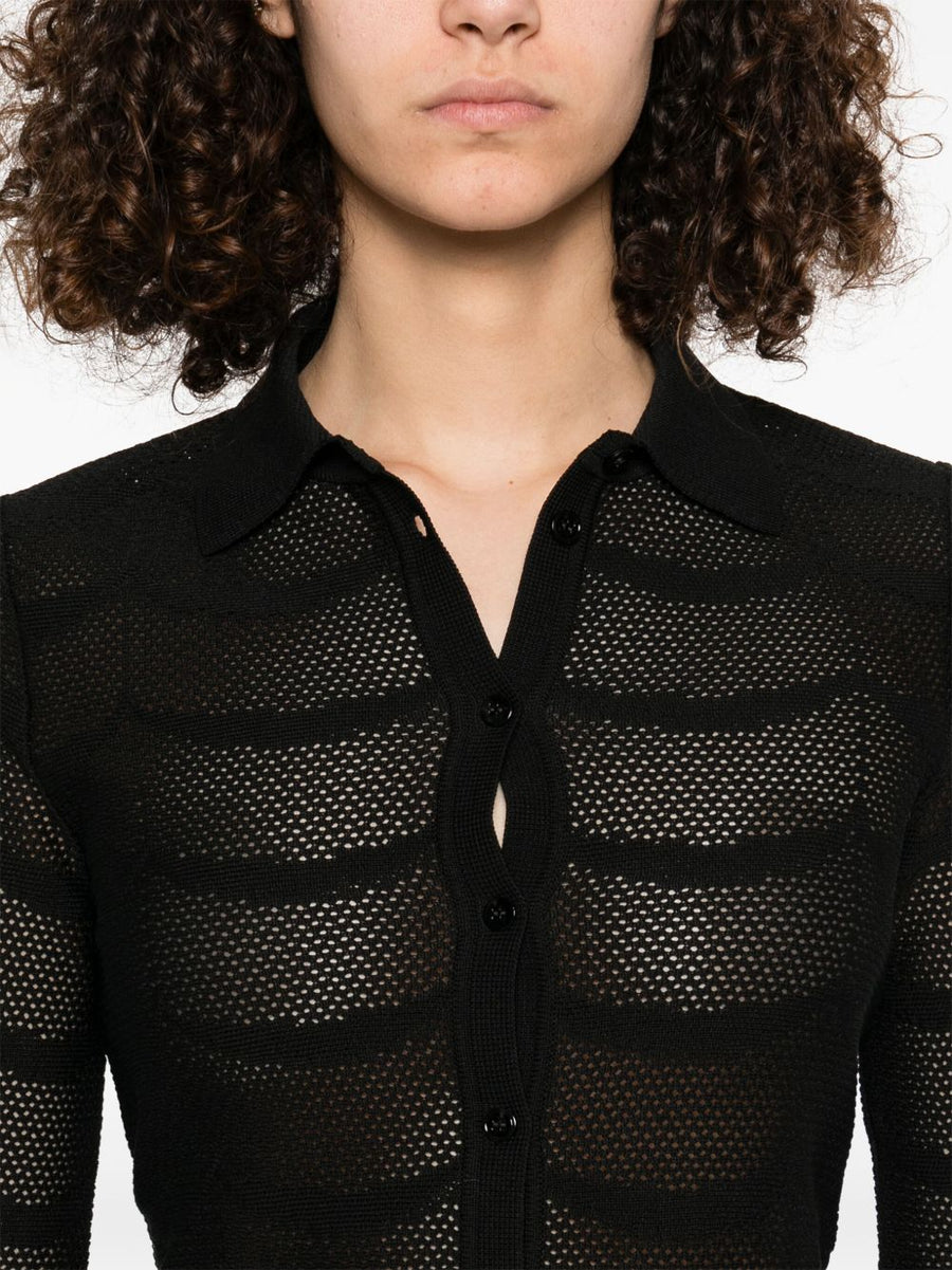 Tom Ford Black Cotton Silk Shirt for Women, Tailored Luxury, Versatile Work to Evening
