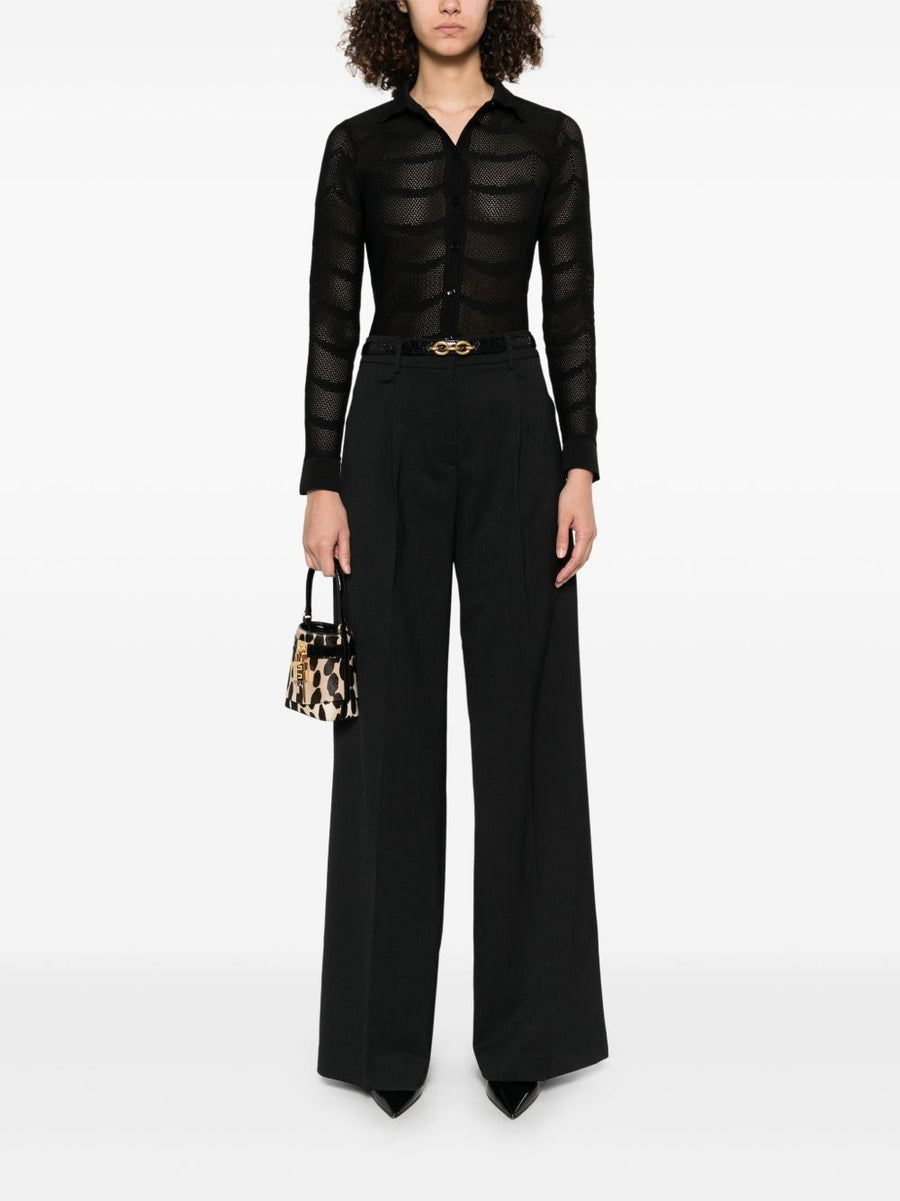 Tom Ford Black Cotton Silk Shirt for Women, Tailored Luxury, Versatile Work to Evening