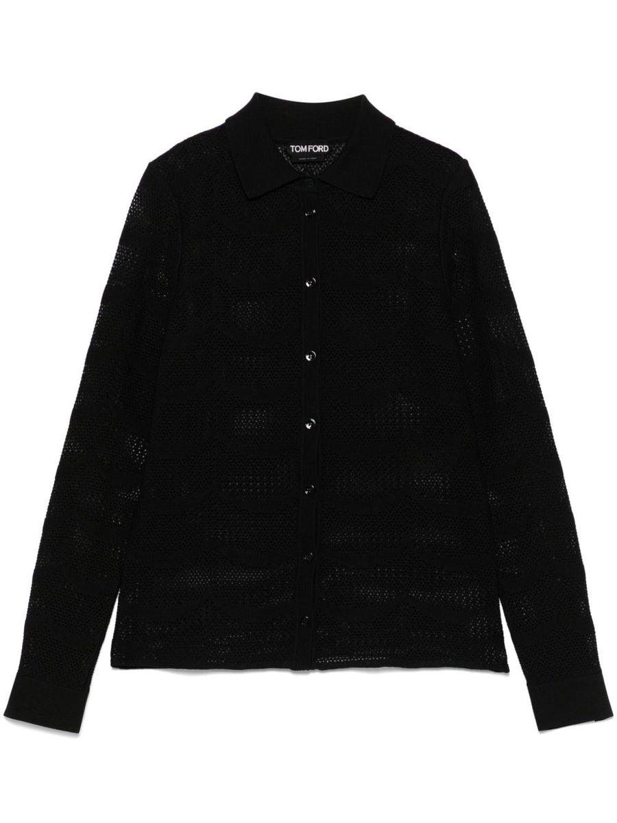Tom Ford Black Cotton Silk Shirt for Women, Tailored Luxury, Versatile Work to Evening
