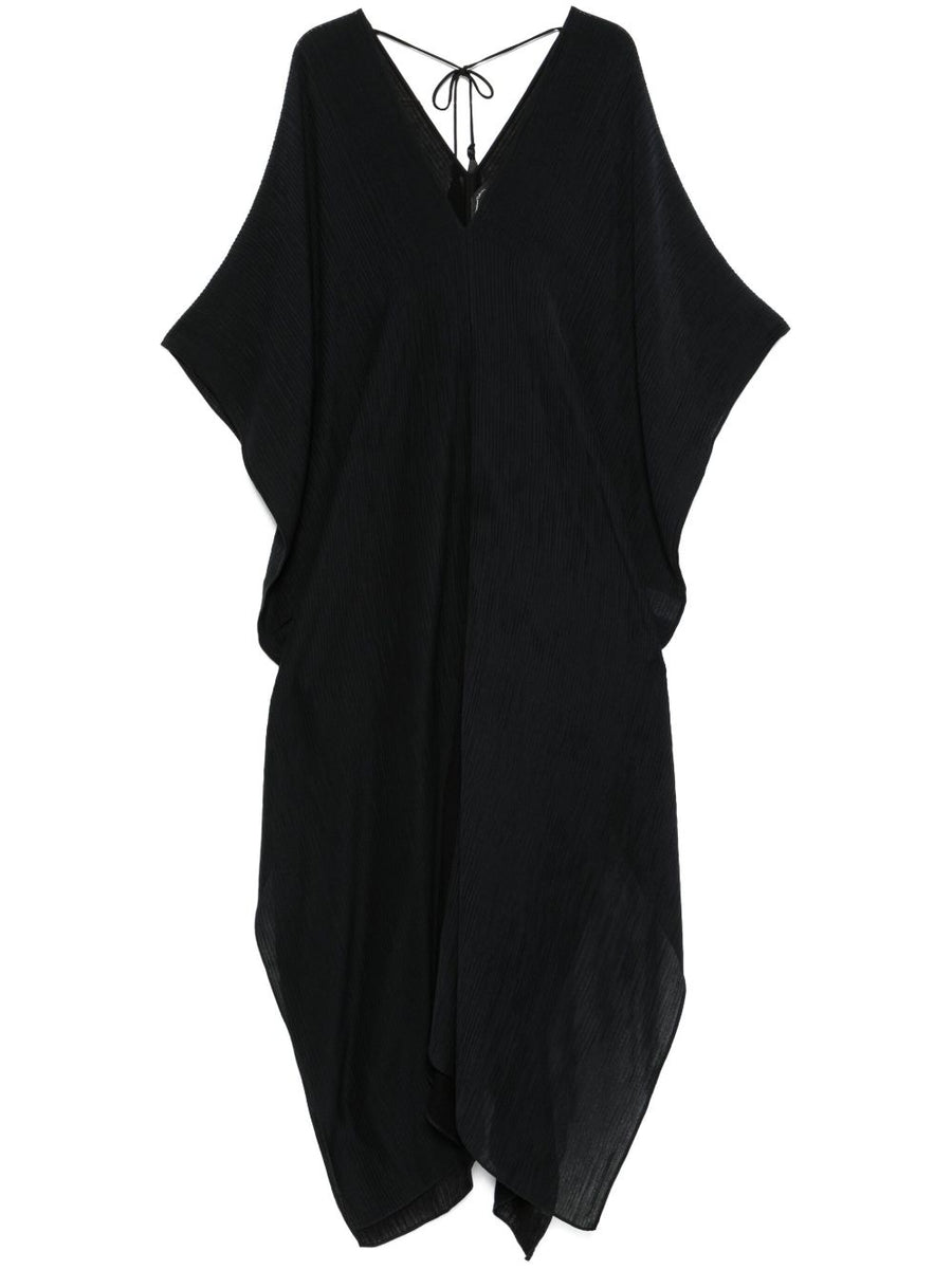Taller Marmo Rio Maggiore Kaftan Dress Black Luxury Beachwear For Women With V Neck V Back