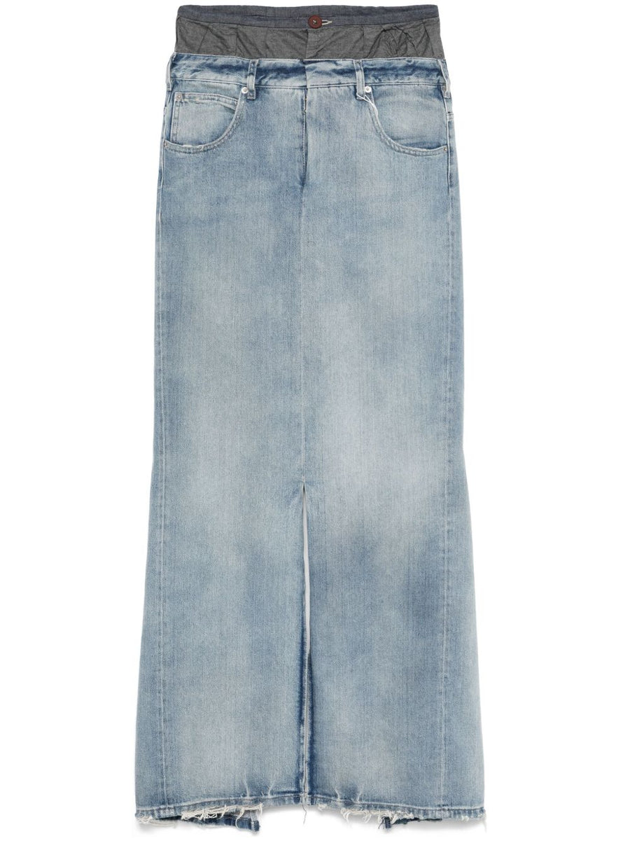 Maison Margiela Maxi Denim Cotton Skirt For Women Timeless Versatile Silhouette Elegance