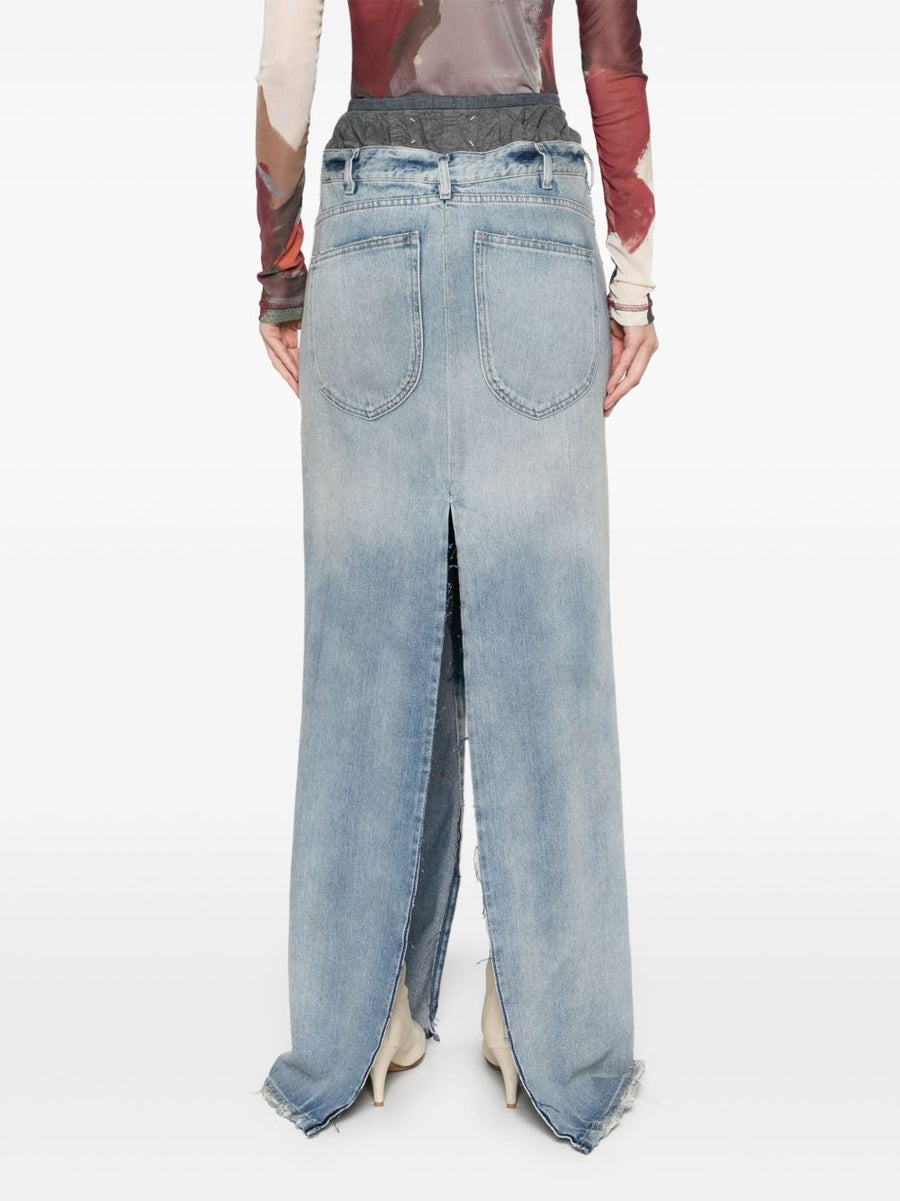 Maison Margiela Maxi Denim Cotton Skirt For Women Timeless Versatile Silhouette Elegance