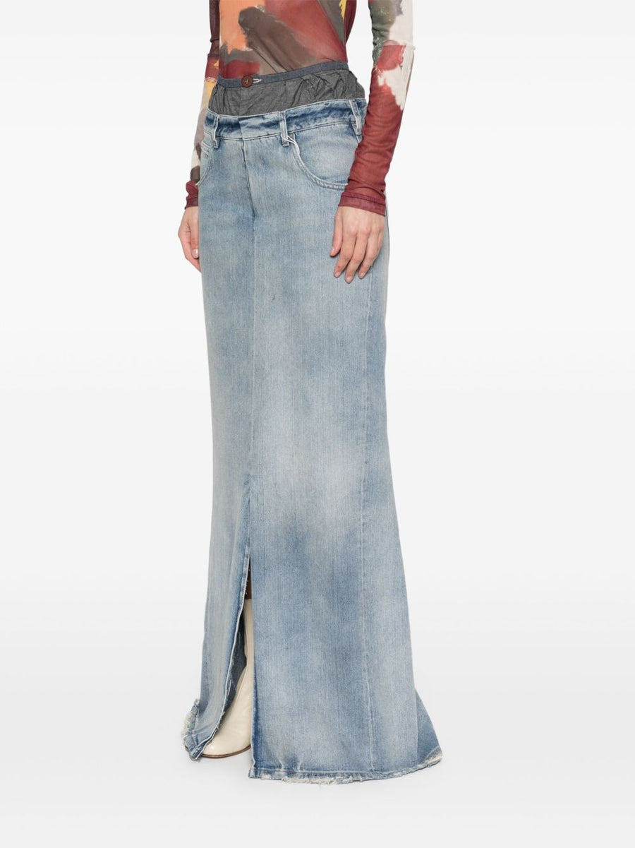 Maison Margiela Maxi Denim Cotton Skirt For Women Timeless Versatile Silhouette Elegance