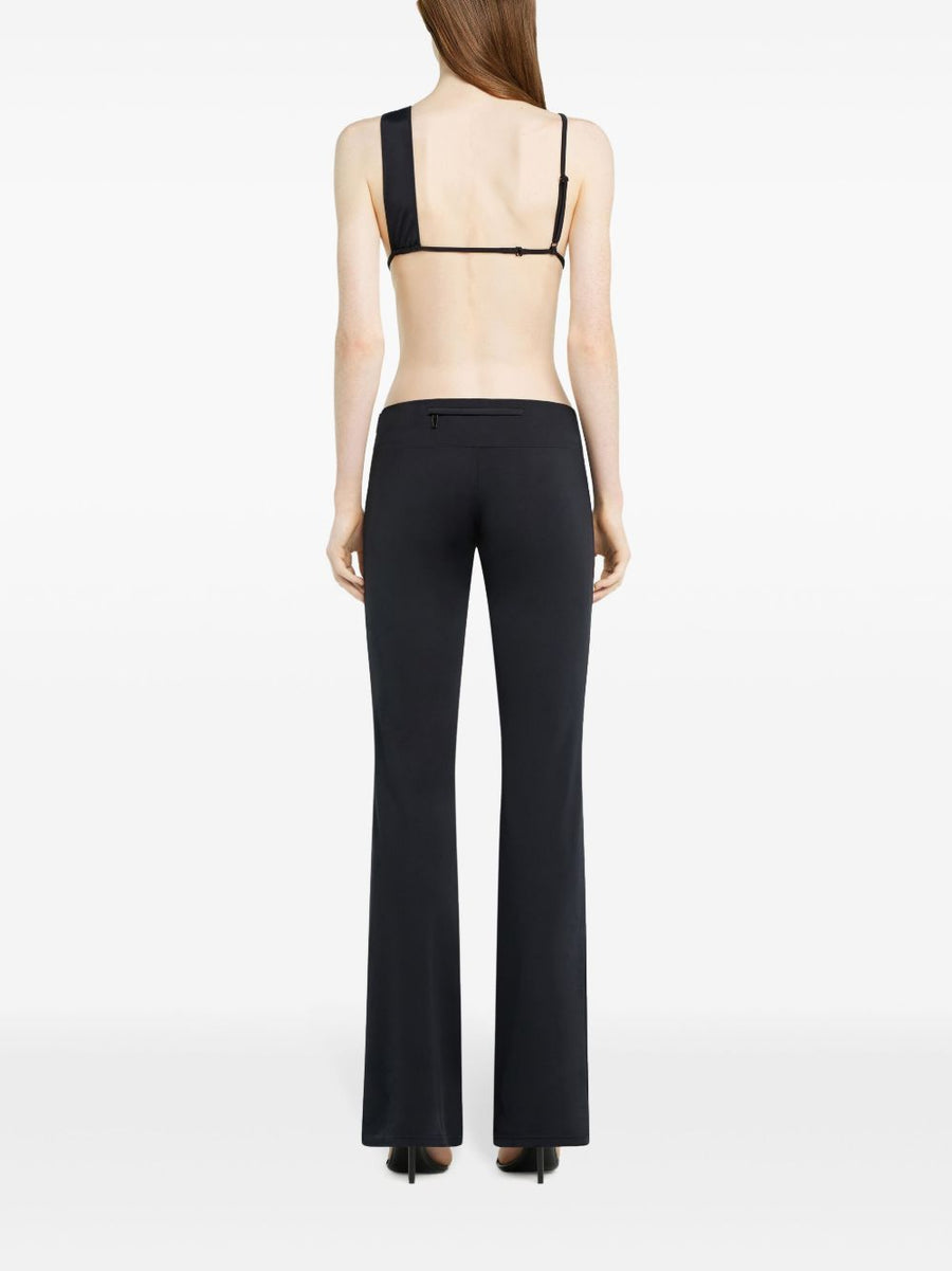 Courrèges Scuba Pants For Women Modern Low Rise Nylon Trousers With Concealed Zip Pocket
