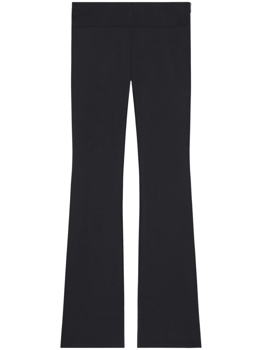 Courrèges Scuba Pants For Women Modern Low Rise Nylon Trousers With Concealed Zip Pocket