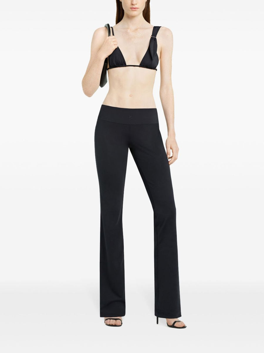 Courrèges Scuba Pants For Women Modern Low Rise Nylon Trousers With Concealed Zip Pocket