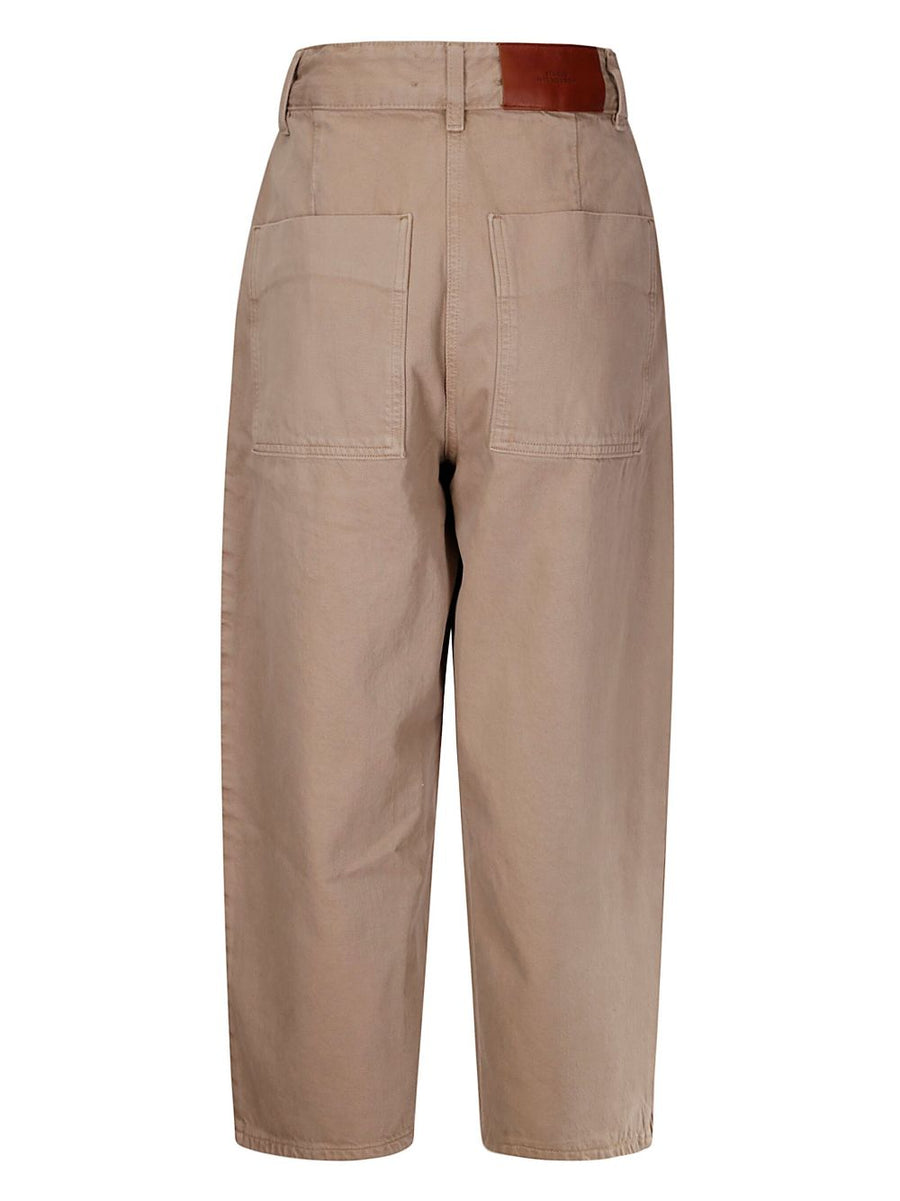Studio Nicholson PRE Straight-Leg Pants For Women Sand Beige Cotton 100 Percent Minimalist Versatile