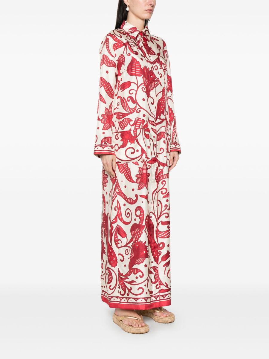 F.R.S. Silk Crepe Long Kaftan Dress For Modern Women - Effortless Day To Night Style