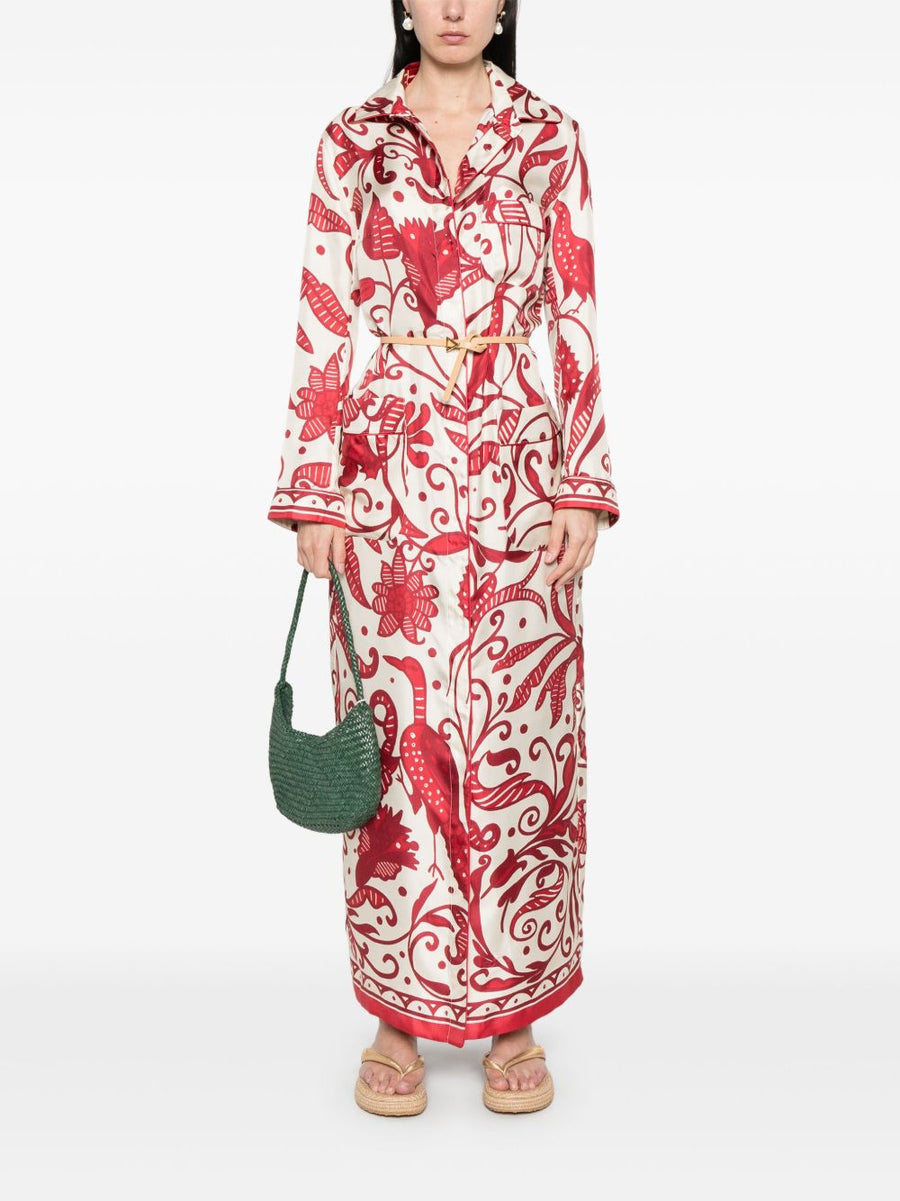 F.R.S. Silk Crepe Long Kaftan Dress For Modern Women - Effortless Day To Night Style