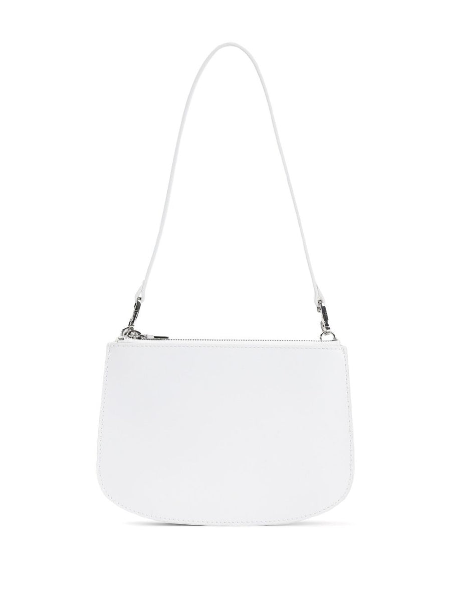 Diesel 1DR Twin Double Pouch Shoulder Bag For Women Everyday Detachable Strap White Calf Leather