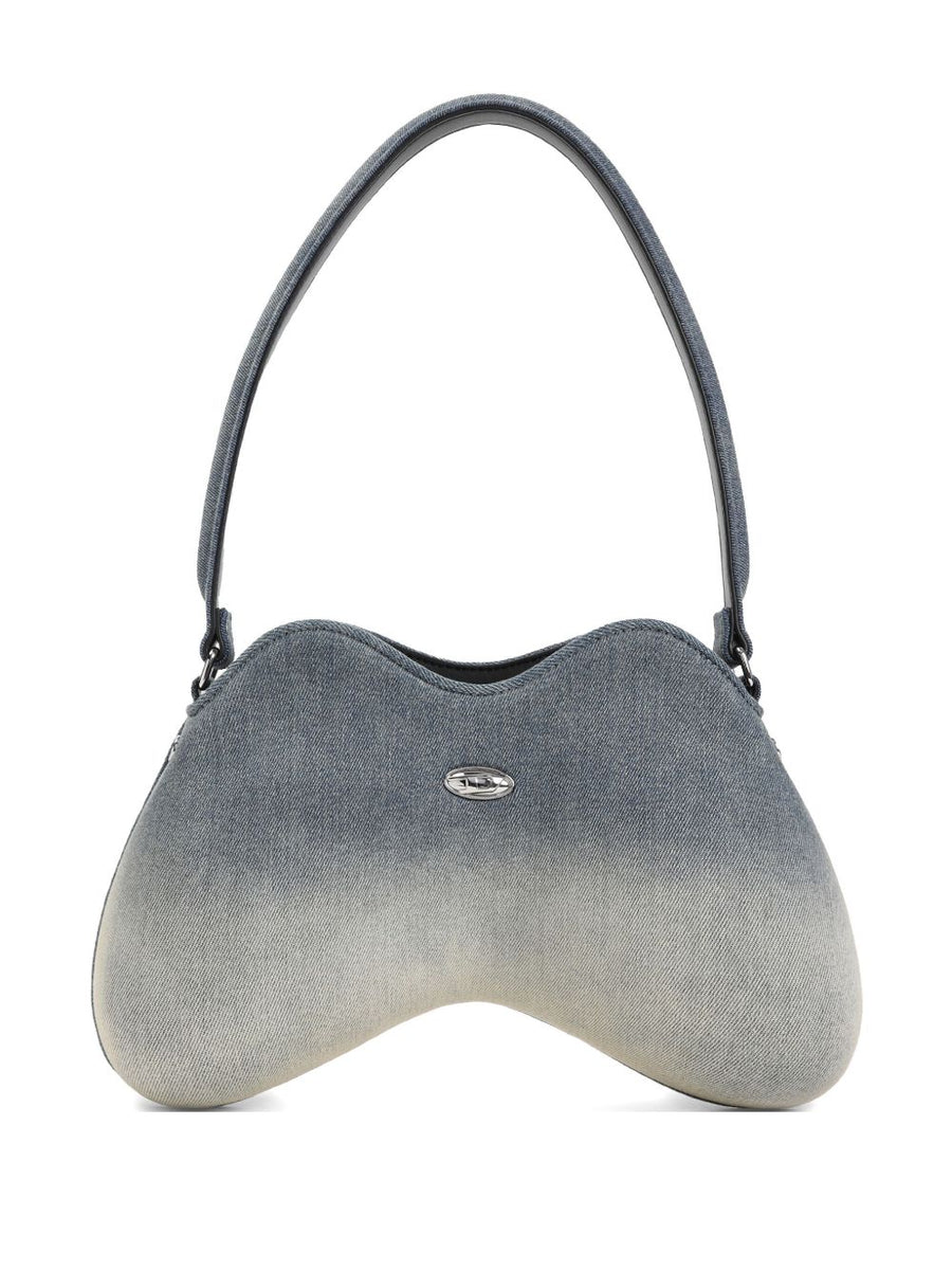 Diesel Double D Denim Shoulder Bag For Women In Clear Blue With Compact Silhouette And Versatile Style