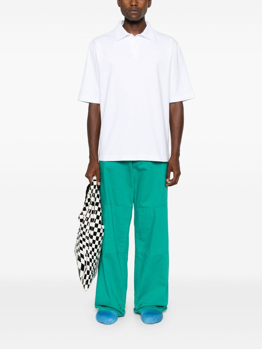 Marni Premium Logo Patch Polo Shirt For Men Organic Cotton