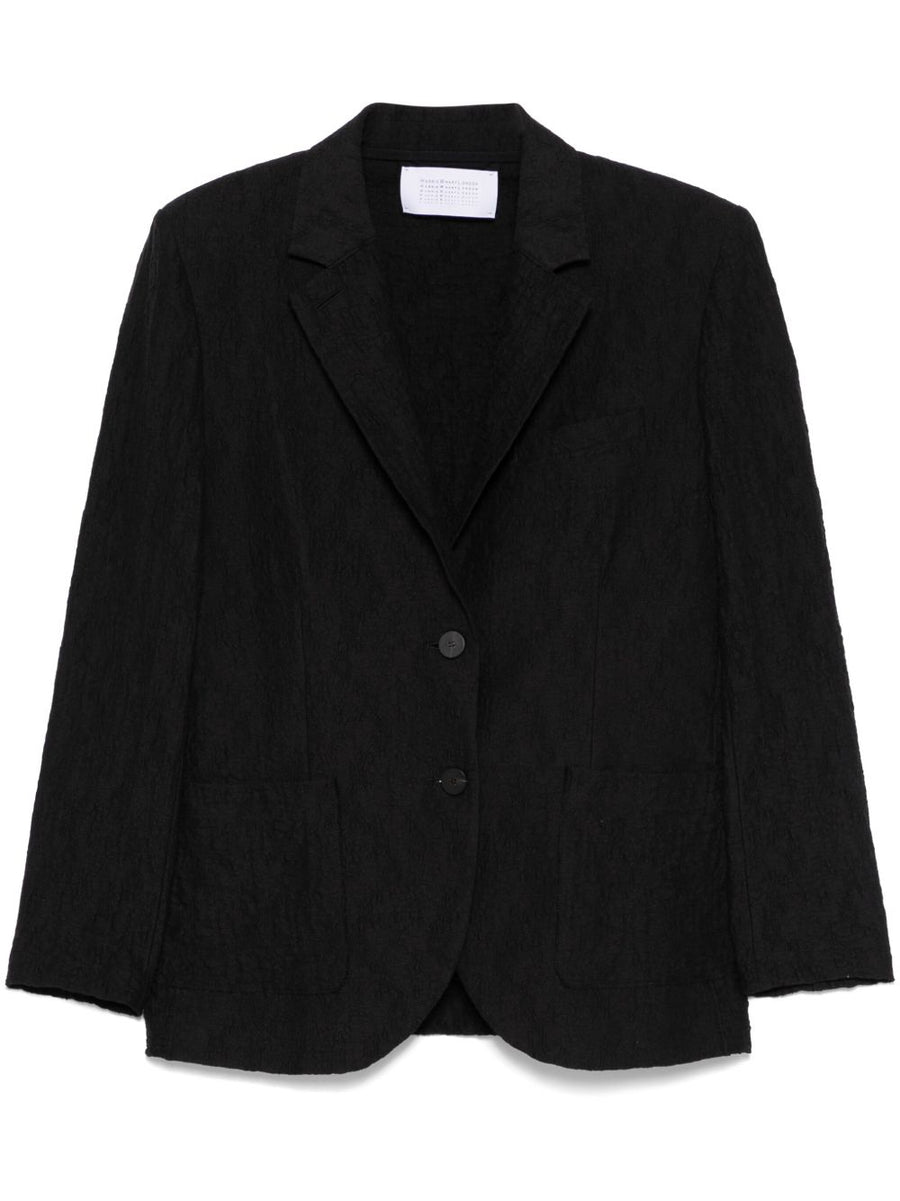 Harris Wharf London Wrinkled Cotton Blazer For Women Notched Lapels Front Button Tailored Workwear