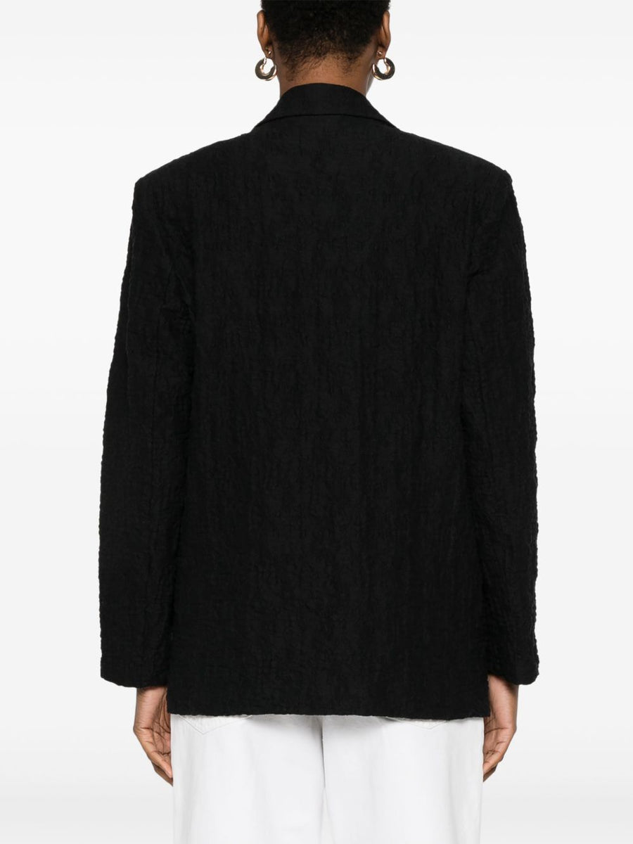 Harris Wharf London Wrinkled Cotton Blazer For Women Notched Lapels Front Button Tailored Workwear