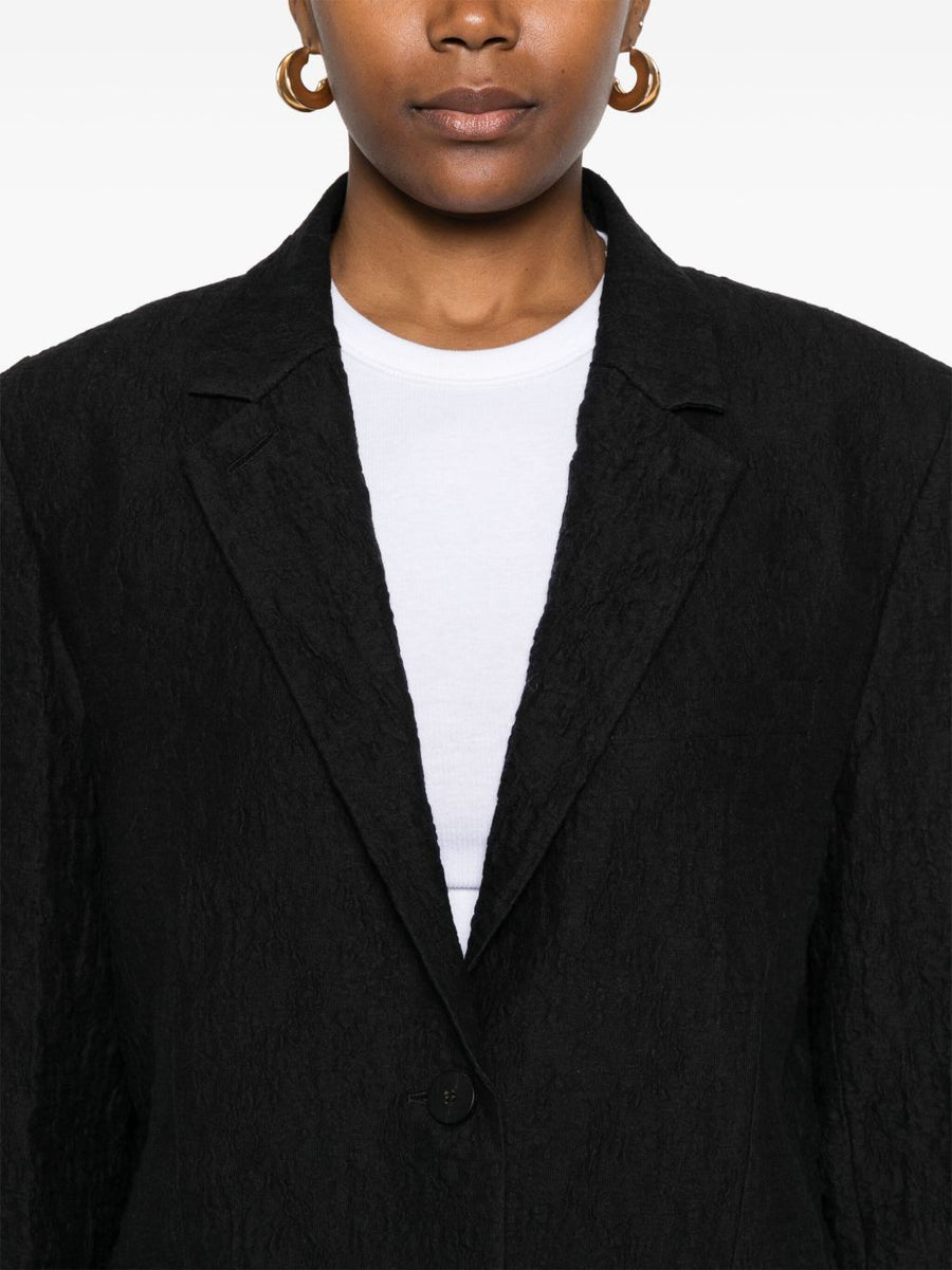 Harris Wharf London Wrinkled Cotton Blazer For Women Notched Lapels Front Button Tailored Workwear
