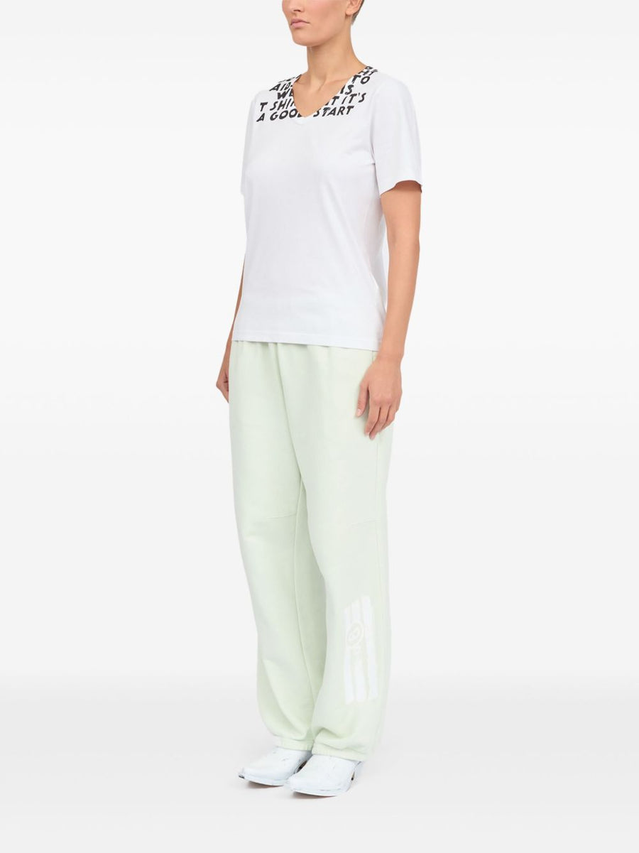 MM6 Maison Margiela Premium Printed Cotton T Shirt For Women With Front And Rear Stamp Graphic