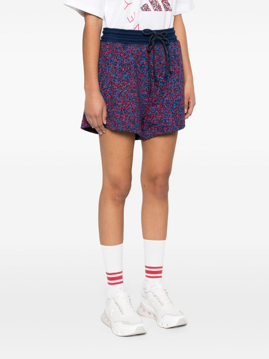 Adidas By Stella McCartney Cotton Shorts For Women Royal Blue With Pockets Drawstring Elastic Waist Comfort
