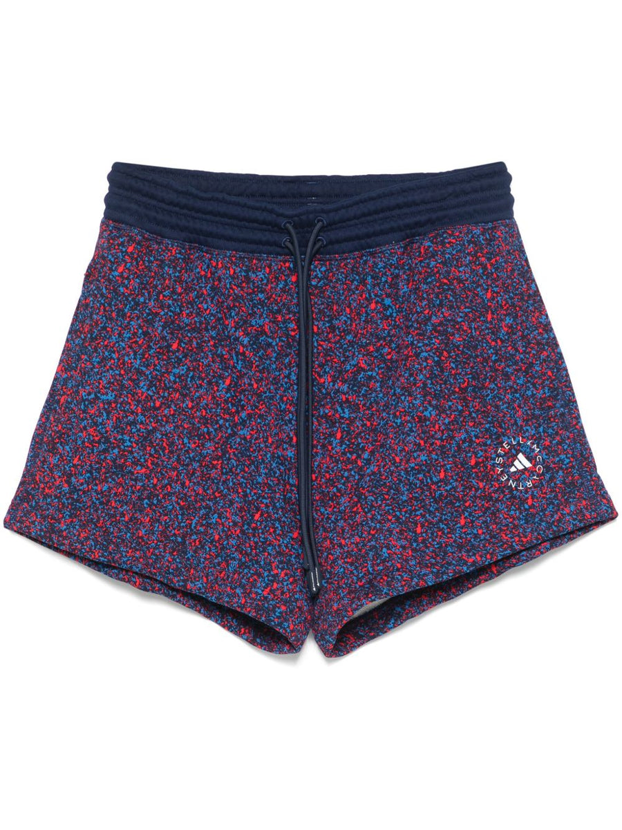 Adidas By Stella McCartney Cotton Shorts For Women Royal Blue With Pockets Drawstring Elastic Waist Comfort