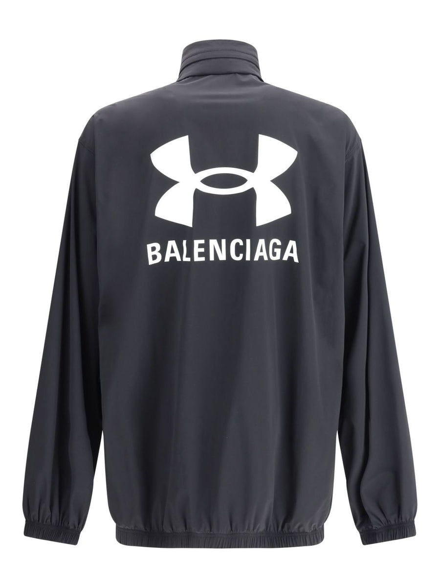Balenciaga x Under Armour Printed Windbreaker High Neck Front Zip Unisex Athleisure Jacket