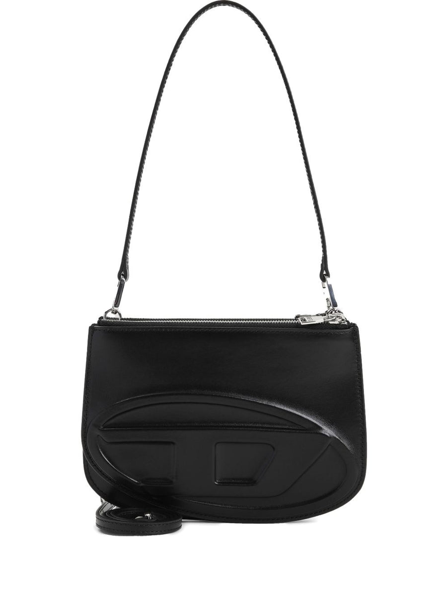 Diesel 1DR Twin Leather Shoulder Bag For Women With Top Zip Detachable Strap Compact Elegance