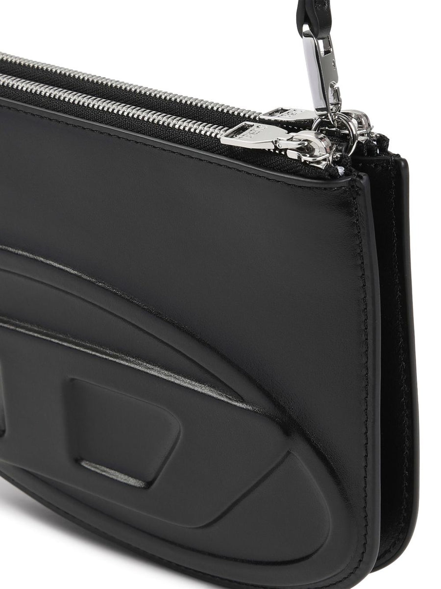 Diesel 1DR Twin Leather Shoulder Bag For Women With Top Zip Detachable Strap Compact Elegance