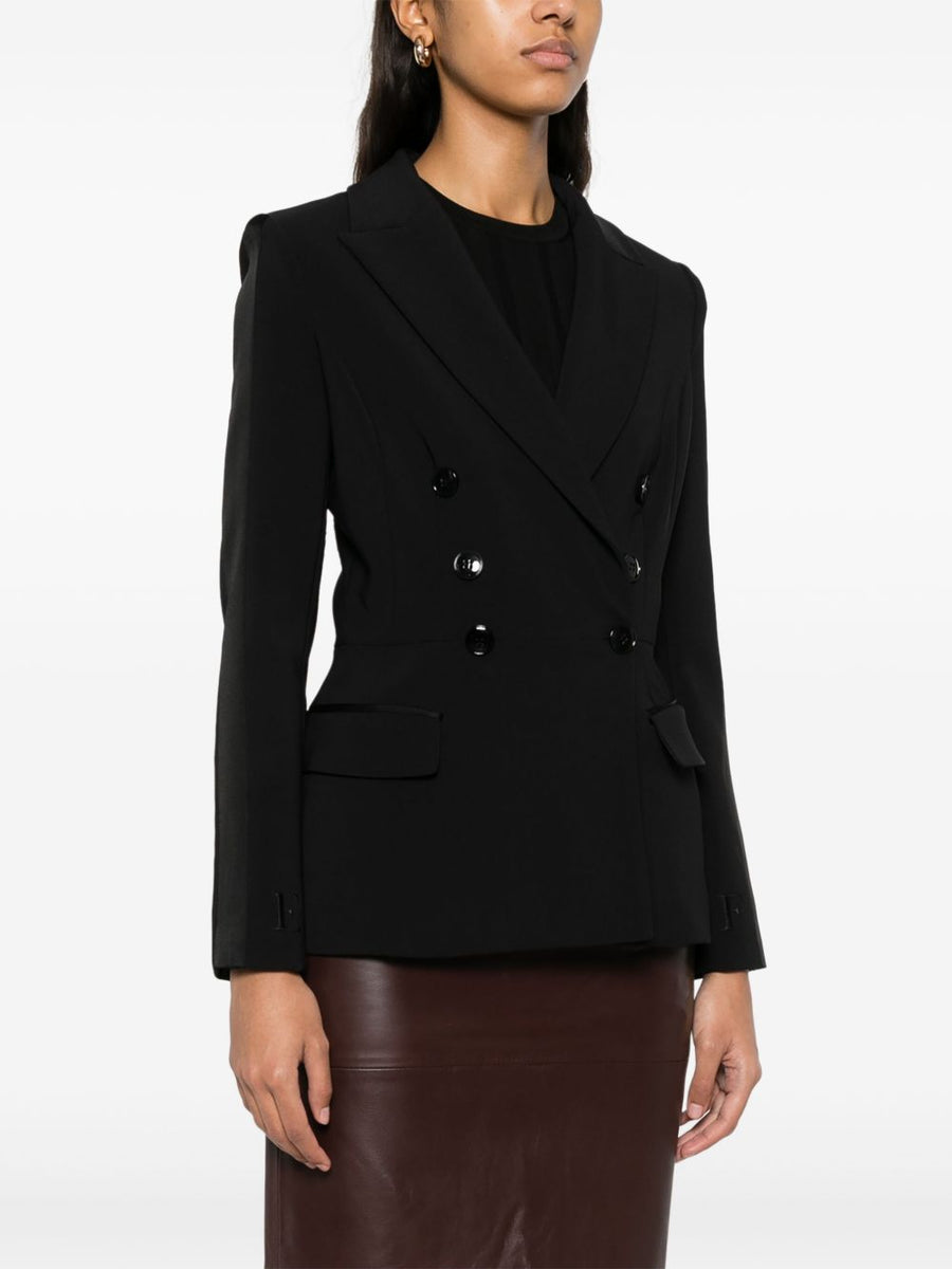 Elisabetta Franchi Double Breasted Blazer For Women Black Premium Tailoring With Structured Silhouette