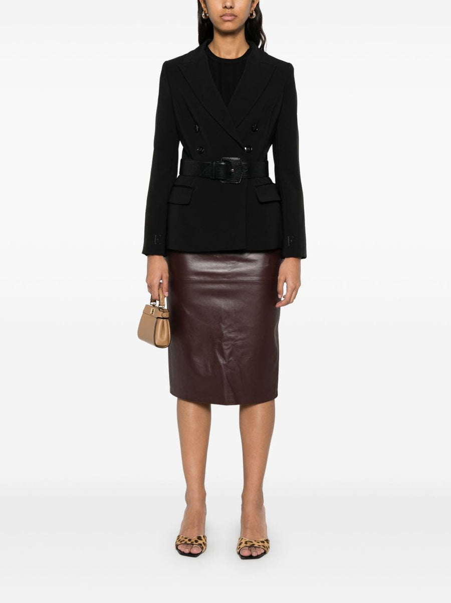 Elisabetta Franchi Double Breasted Blazer For Women Black Premium Tailoring With Structured Silhouette