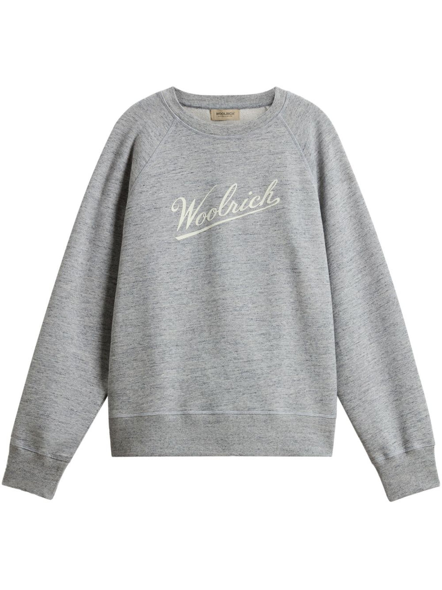 Woolrich Women Grey 100 Percent Cotton Crewneck Sweatshirt All Day Comfort Versatile Everyday Layering